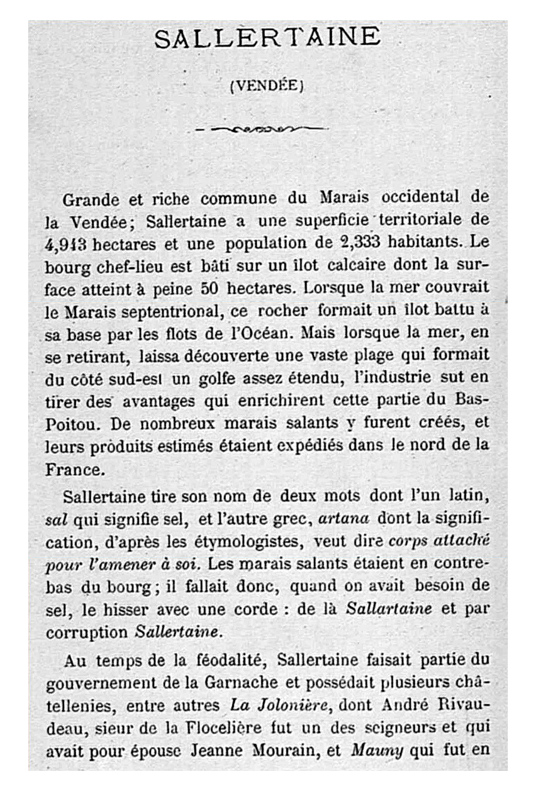histoire de Sallertaine
