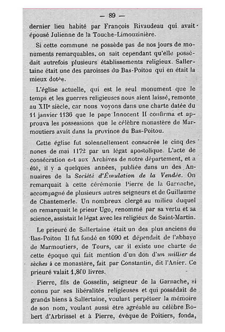 histoire de Sallertaine